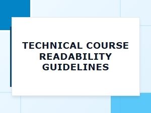 Technical Course Content Readability Guidelines